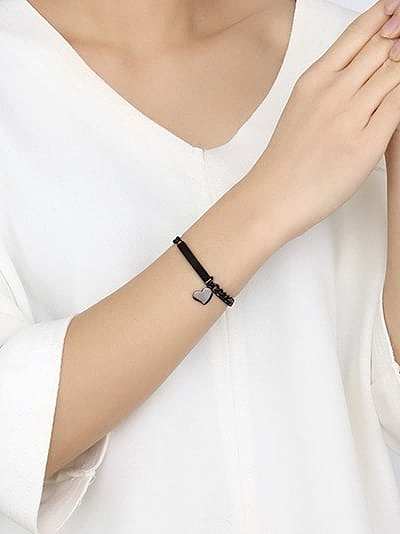 Exquisite Gold Plated Heart Shaped Titanium Bracelet