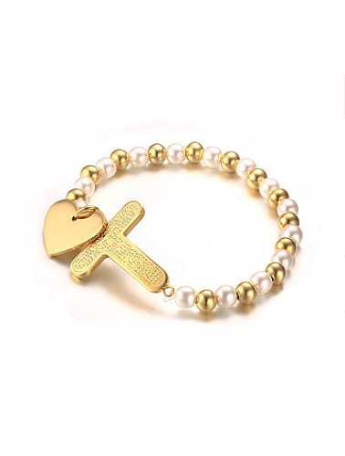 Modisches, vergoldetes, herzförmiges Perlen-Charme-Armband