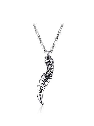 Personality Dagger Shaped High Polished Titanium Pendant