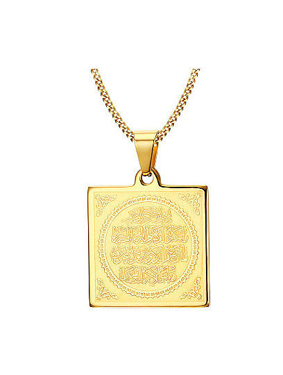 Exquisite Gold Plated Square Shaped Titanium Pendant