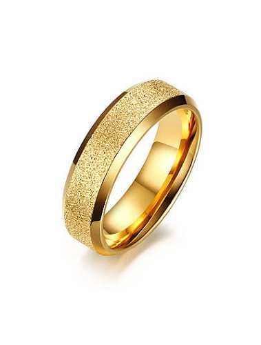 Trendy Gold Plated Frosted Titanium Women Ring
