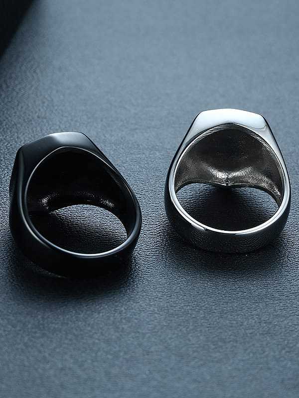 Stainless Steel With White Gold Plated Simplistic Smooth Geometric Band Rings