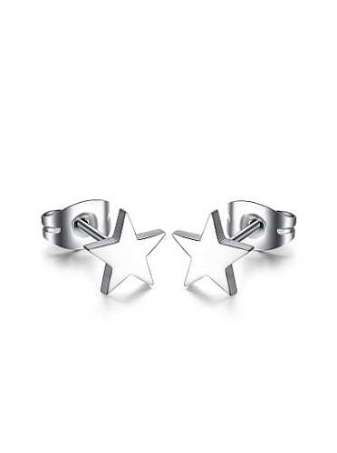 Exquisite Star Shaped High Polished Titanium Stud Earrings