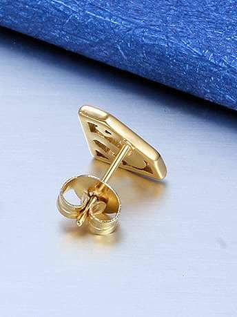 Trendy Gold Plated Triangle Style Stud Earrings