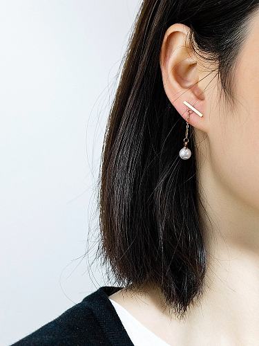 Boucles d'oreilles rondes asymétriques à la mode en acier inoxydable avec plaqué or rose