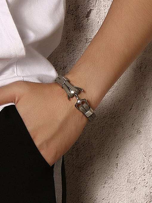 Delicate Anchor Shaped Artificial Leather Bracelet