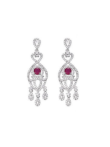 Boucles d'Oreilles Pendantes en Zircon Scintillant de Forme Géométrique de Personnalité