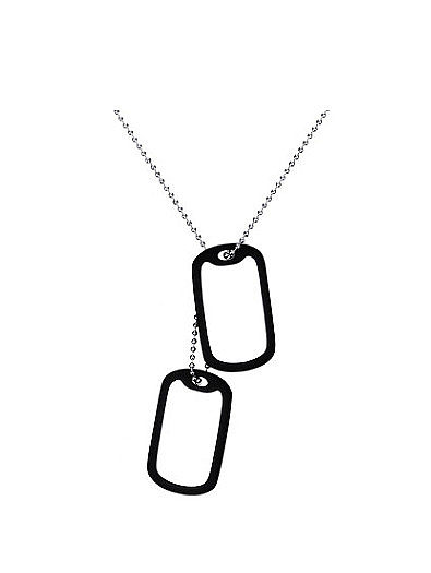 Personality Tag Shaped High Polished Titanium Necklace
