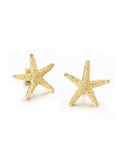 Exquisite Gold Plated Star Shaped Rhinestones Stud Earrings