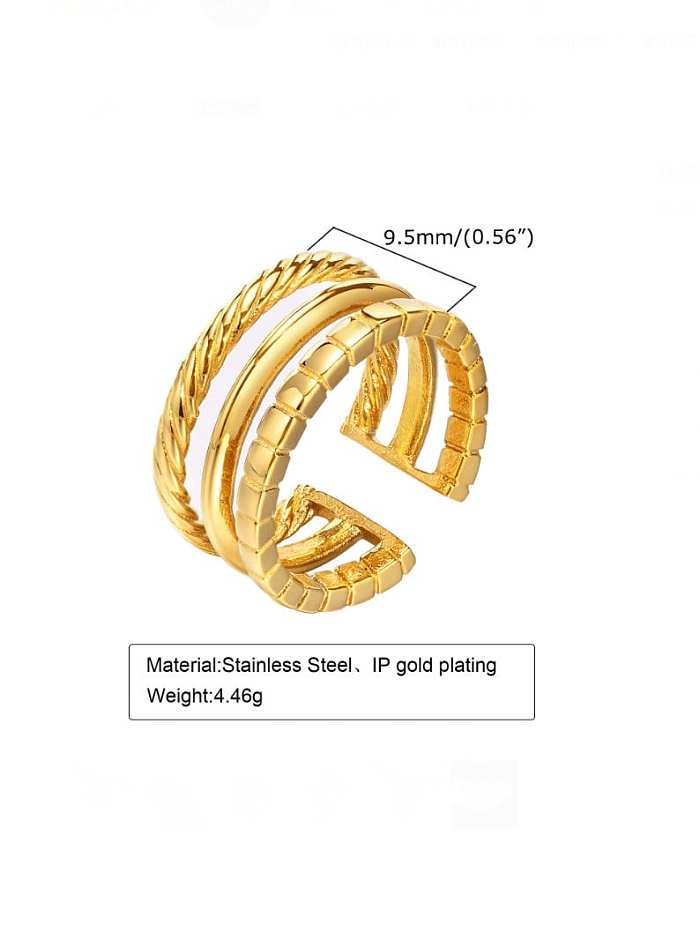 Geometrischer, minimalistischer, stapelbarer Ring aus Edelstahl