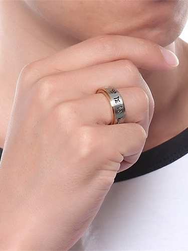 Personality Gold Plated Scripture Titanium Ring