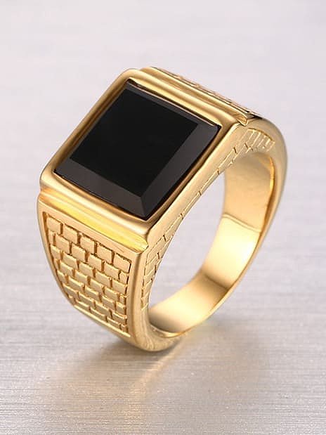 Stainless steel Enamel Geometric Vintage Band Ring