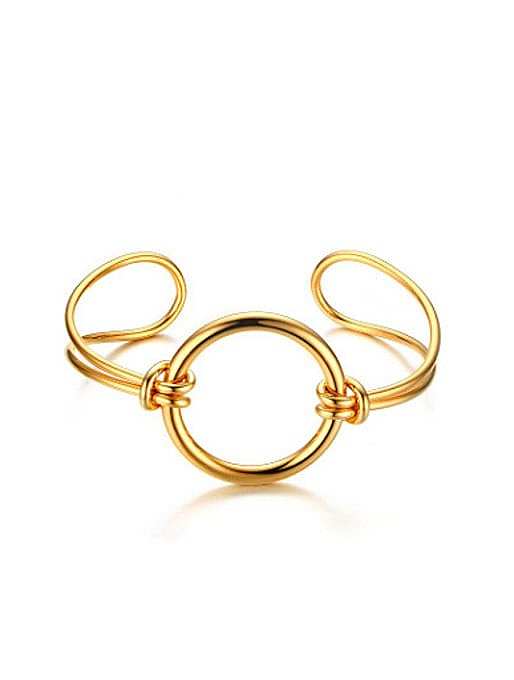 Fashion Gold Plated Open Design Titanium Bangle