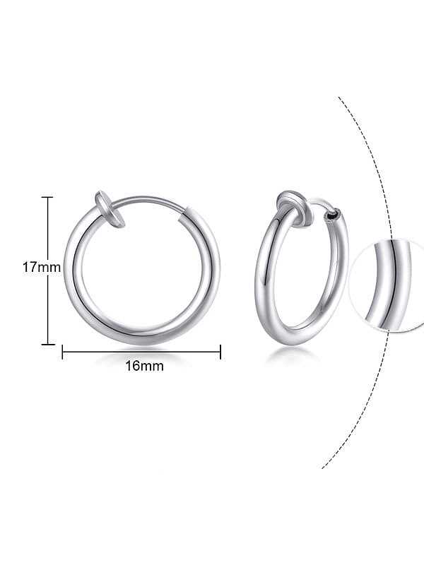 Boucle d'oreille Huggie minimaliste ronde en acier inoxydable
