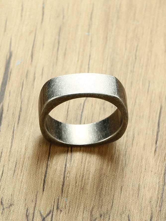 Retro Geometric Shaped Stainless Steel Ring