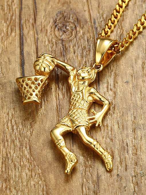 Delicate Gold Plated Geometric Shaped Titanium Pendant