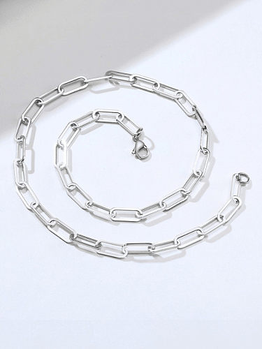 Minimalistische Halskette mit hohler geometrischer Kette aus Edelstahl