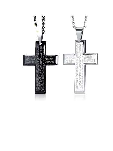 Collier Religieux Minimaliste Lettre Croix Acier Inoxydable