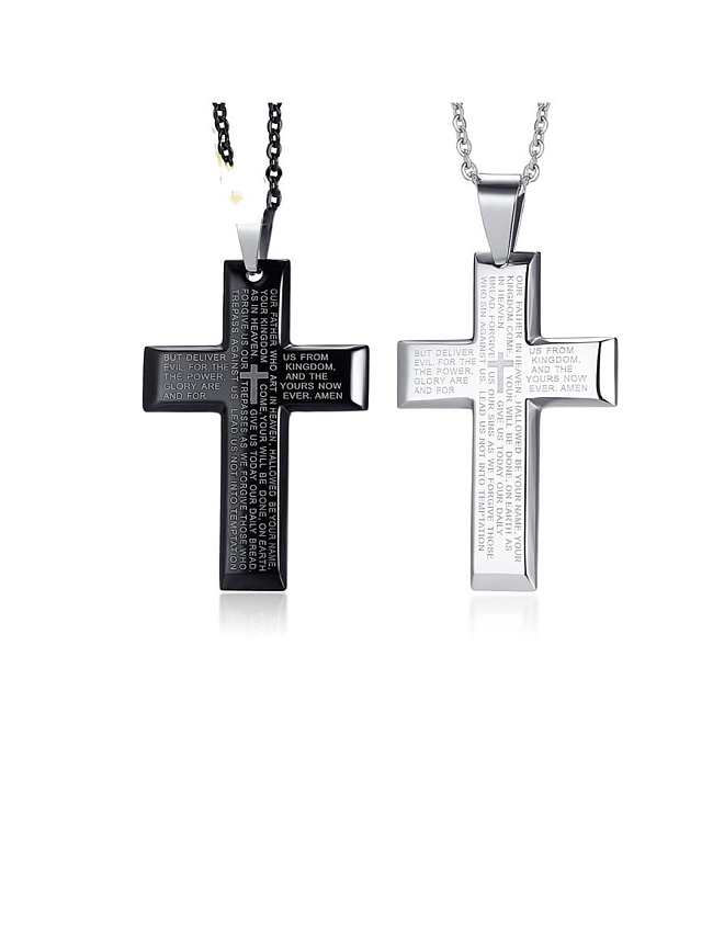 Minimalistische religiöse Halskette mit Buchstabenkreuz aus Edelstahl