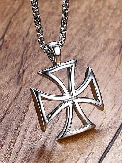 Trendy Hollow Cross Shaped Titanium Pendant