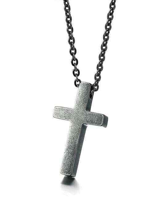 Stainless Steel Smooth Cross Minimalist Regligious Necklace