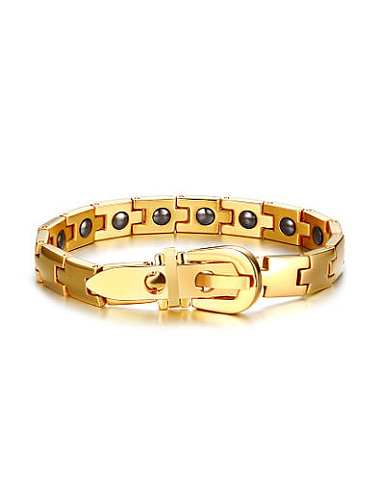 Adjustable Gold Plated Stainless Steel Stone Bracelet