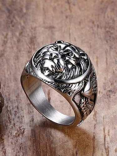 Punk Style Lion Shaped Stainless Steel Ring