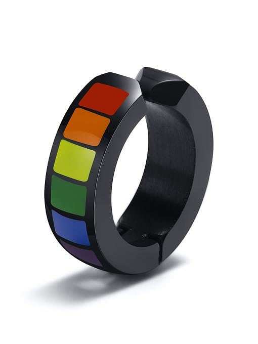 Edelstahl Multi Color Emaille Geometric Minimalist Ohrring (Single-Only One)