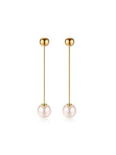 Temperament Gold Plated Pink Shell Drop Earrings