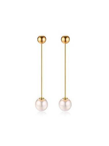 Temperament Gold Plated Pink Shell Drop Earrings