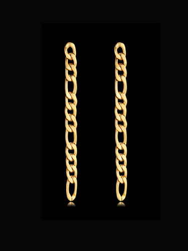 Boucles d'oreilles pendantes vintage à chaîne géométrique creuse en acier au titane