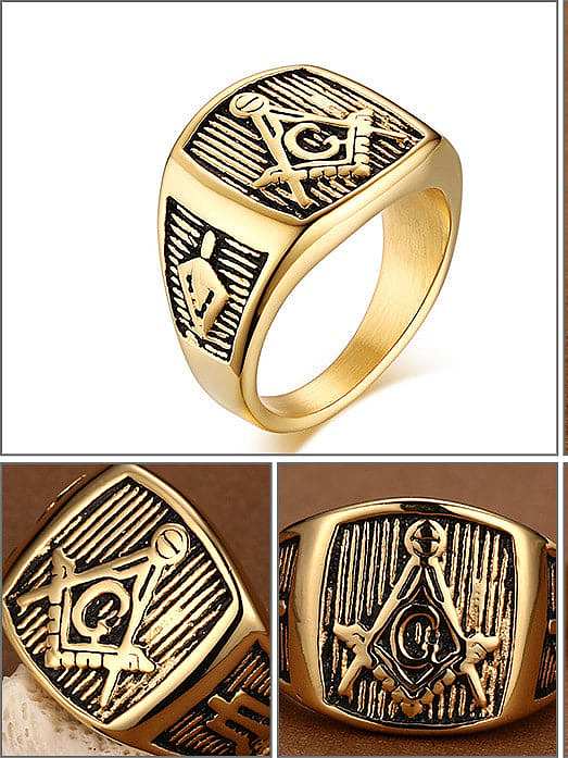 Stainless steel Geometric Vintage Band Ring