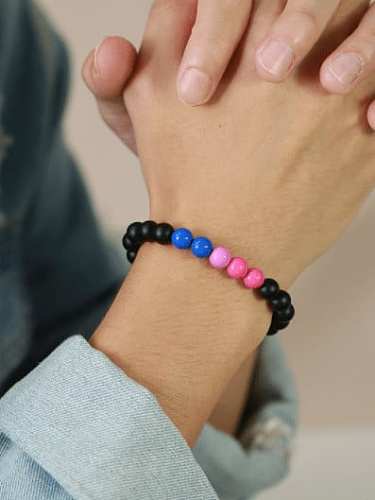 Stainless steel Enamel Round Vintage Beaded Bracelet