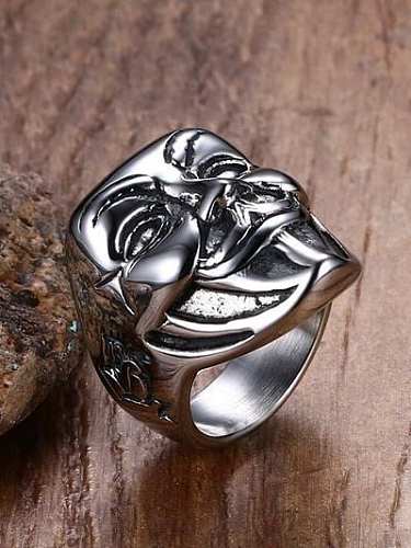 Men Personality Mask Shaped Stainless Steel Ring