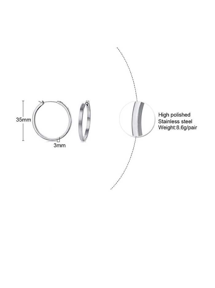 Titanium Round Minimalist Hollow Hoop Earring