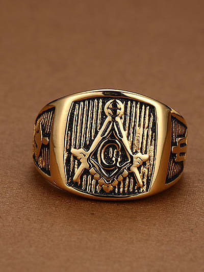 Stainless steel Geometric Vintage Band Ring
