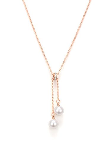Titan Nachahmung Perle Quaste minimalistische Halskette