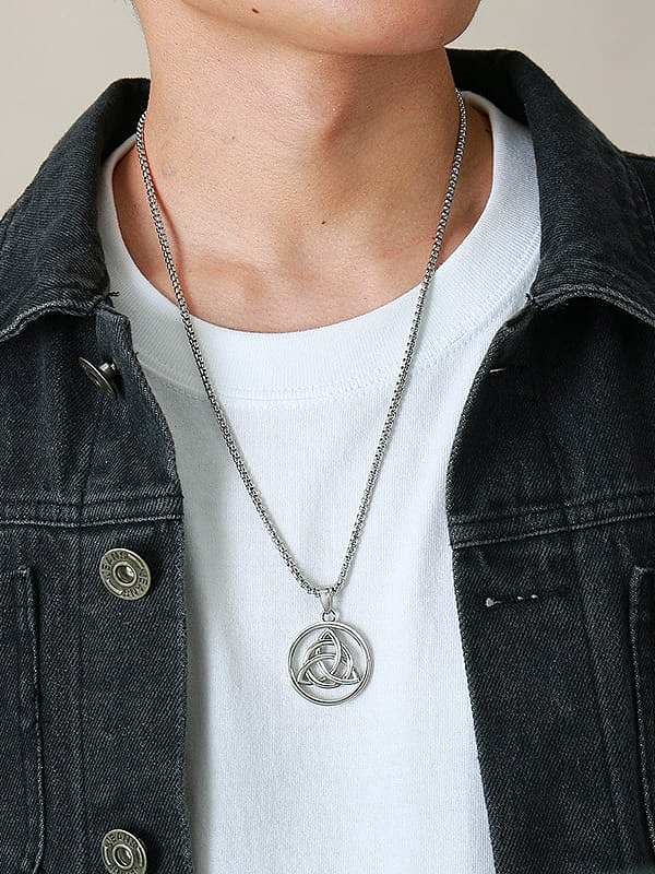 Titanium Steel Geometric Minimalist Pendant