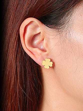 Titanium Steel Flower Minimalist Stud Earring