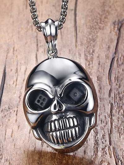 Vintage Skull Shaped High Polished Titanium Pendant