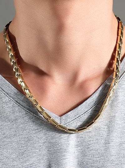 Luxuriöse vergoldete geometrisch geformte Magnet-Titan-Halskette