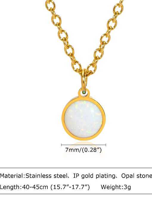 Titanium Steel Opal Geometric Vintage Necklace