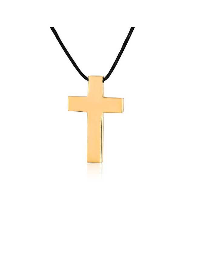 Collar religioso minimalista con cruz de titanio