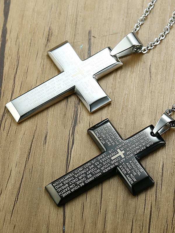 Minimalistische religiöse Halskette mit Buchstabenkreuz aus Edelstahl