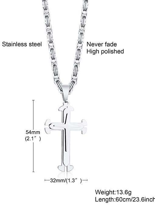Titanium Steel Hip Hop Cross Pendant