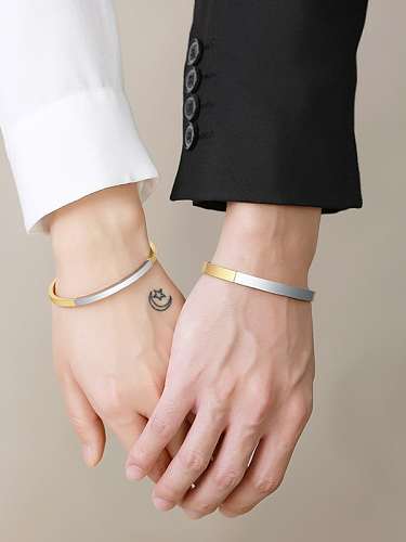 Titanium Steel Geometric Vintage Cuff Bangle