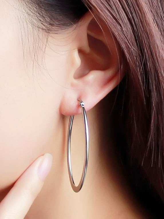 Boucles d'oreilles pendantes en acier inoxydable de forme géométrique à la mode