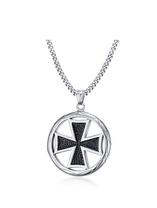 Punk Style Cross Shaped Stainless Steel Men Pendant