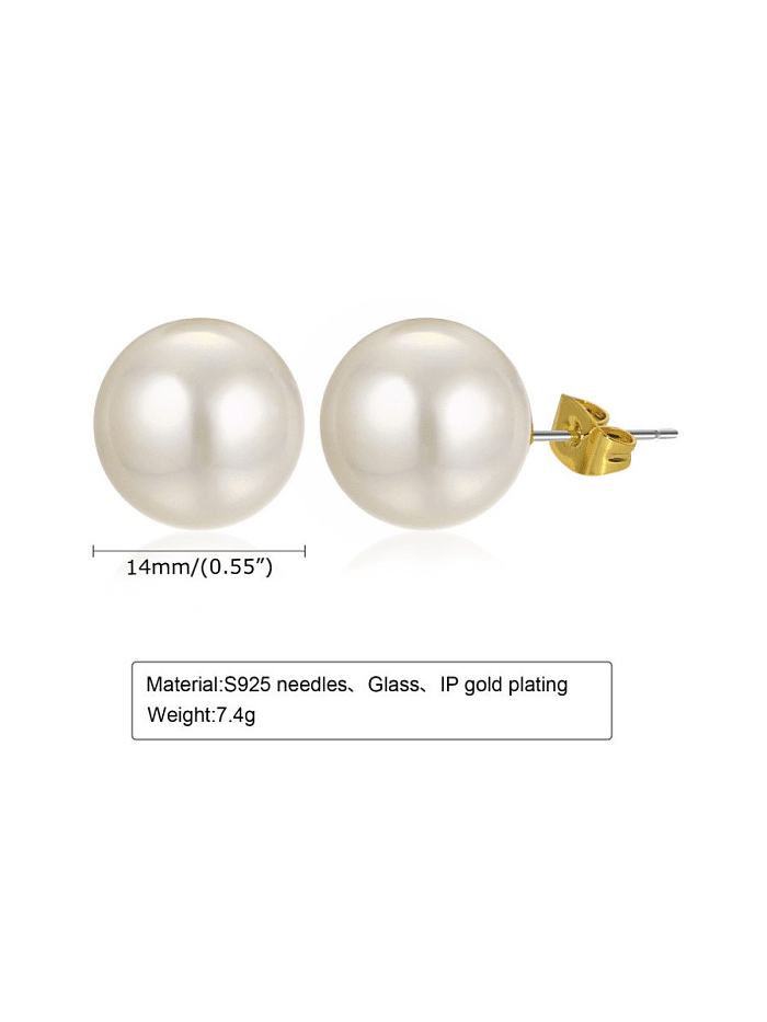 Stainless steel Imitation Pearl Geometric Minimalist Stud Earring