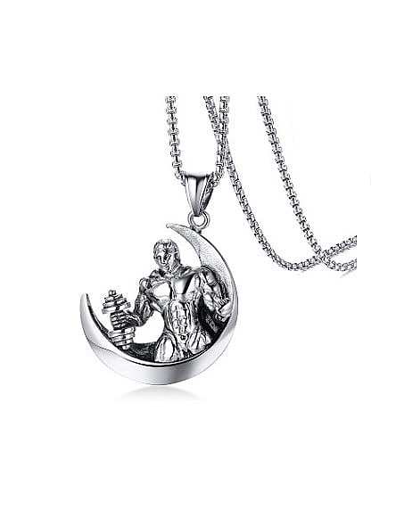 Personality Moon Shaped Stainless Steel Pendant